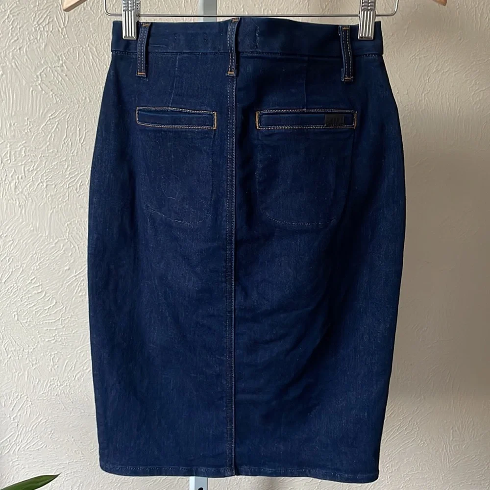 Gen7 for all mankind button down dark wash denim pencil skirt - Picture 5 of 11